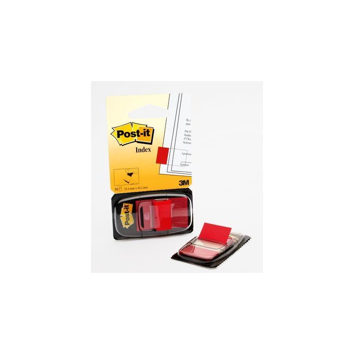 Dispenser blister 50 red index markers 25.4x43.2mm 680-1 Post-it…