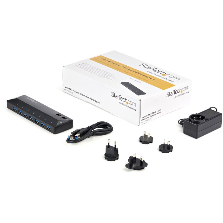 StarTech.com 7-Port USB 3.0 Hub - 5Gbps - Charging and Syncing Power…