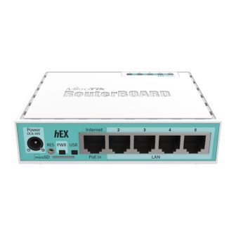 Mikrotik RB750GR3 Gigabit Ethernet Router, Turquoise, White