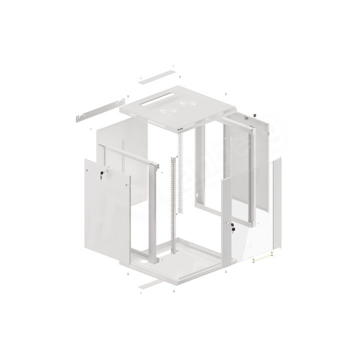 Lanberg WF01-6615-10S 15U Rack Cabinet Wall-Mounted Gray