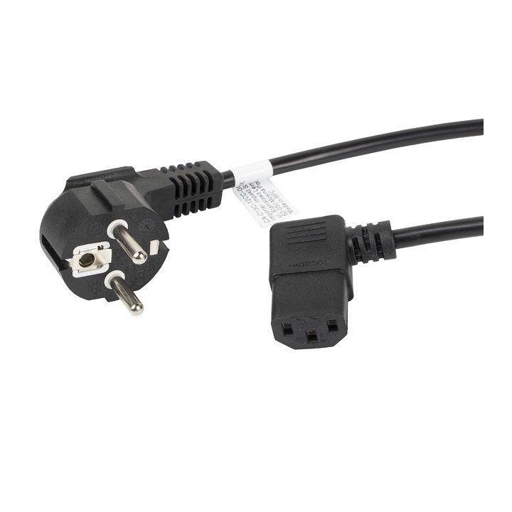 Cabo de alimentação Lanberg Schuko CEE 7/7 para IEC320 C13 angular…
