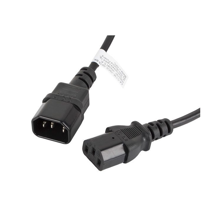 Lanberg CPU Power Extension Cable IEC320 C13 h-IEC320 C14 m 1.8m…
