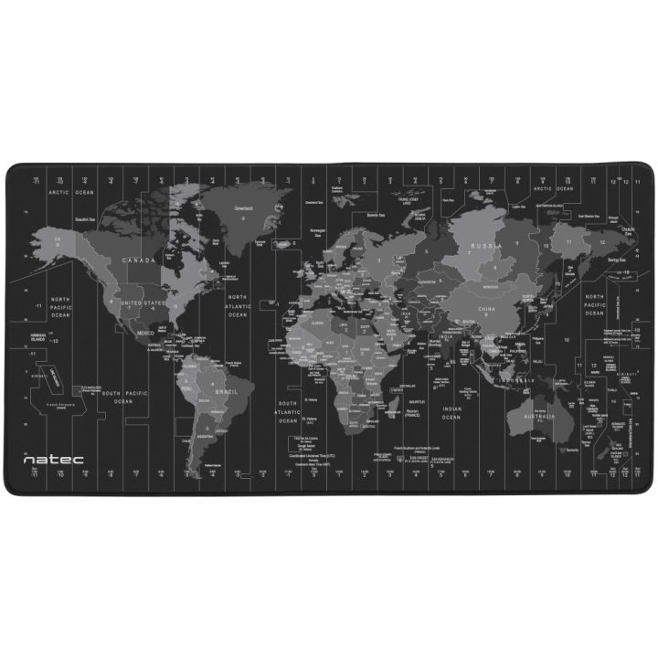 Natec Time Zone Map Maxi Preto, Cinzento (NPO-1119)