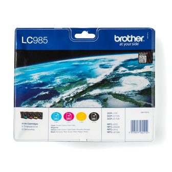 Brother LC985VALBP cartucho de tinta 4 pieza(s) Original Negro, Cian…