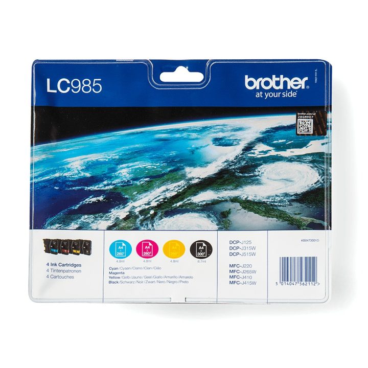 Brother LC985VALBP Ink Cartridge 4 piece(s) Original Black, Cyan…