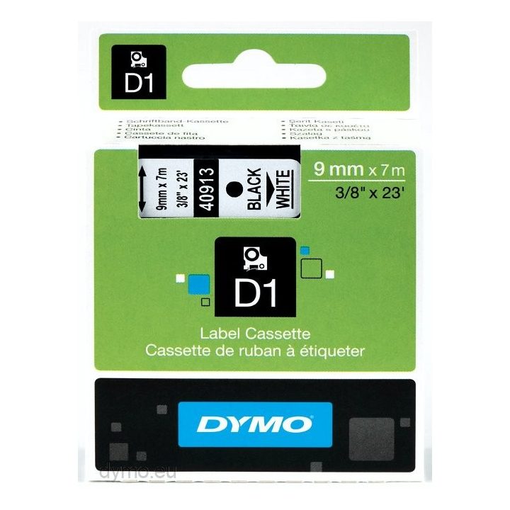 DYMO D1 authentic labels | 9 mm x 7 m roll | black print on white…