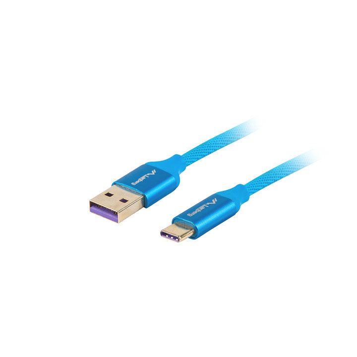 Cable USB Lanberg 2.0 macho-USB-C macho 5a 1m azul…