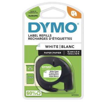 DYMO LT Genuine Paper Labels | Genuine | Black on White | 12 mm x 4m…