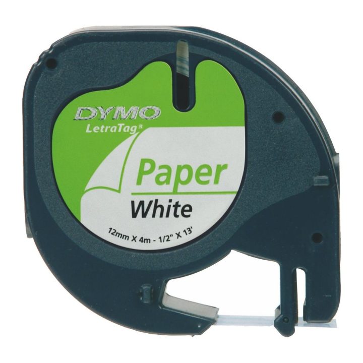 DYMO LT Genuine Paper Labels | Genuine | Black on White | 12 mm x 4m…