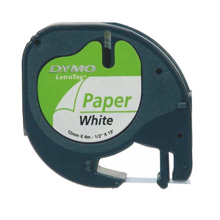 DYMO LT Genuine Paper Labels | Genuine | Black on White | 12 mm x 4m…