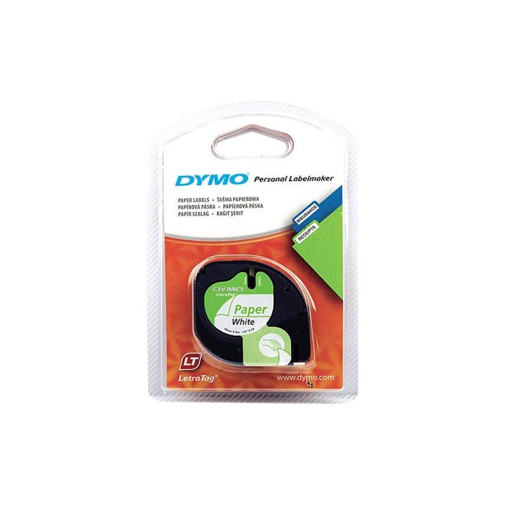 DYMO LT Genuine Paper Labels | Genuine | Black on White | 12 mm x 4m…
