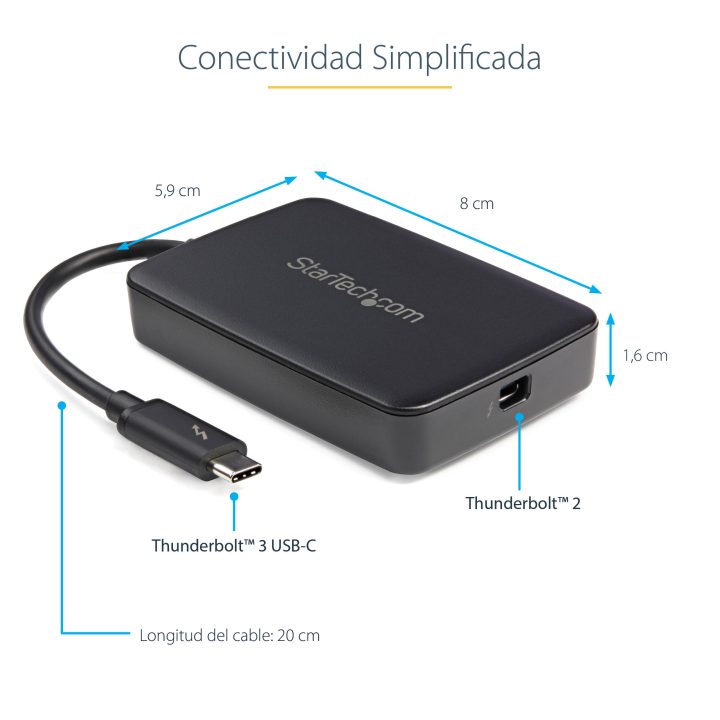 StarTech.com Adaptador Thunderbolt 3 para Thunderbolt 2 de Computador…