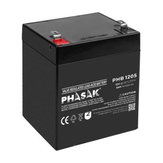 Phasak PHB 1205 Battery Compatible with UPS 5Ah 12V Lead-Acid