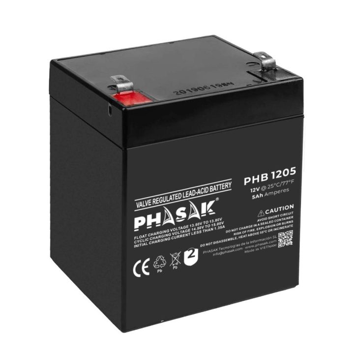 Phasak PHB 1205 Battery Compatible with UPS 5Ah 12V Lead-Acid