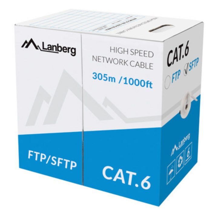Lanberg LCS6-11CU-0305-S cabo de rede Cinzento 305 m Cat6 SF/UTP…