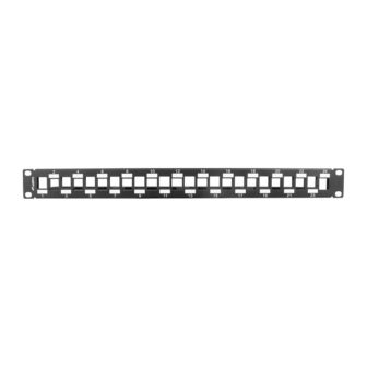 Lanberg 24-Port 1U Staggered Keystone Patch Panel Organizer Black…