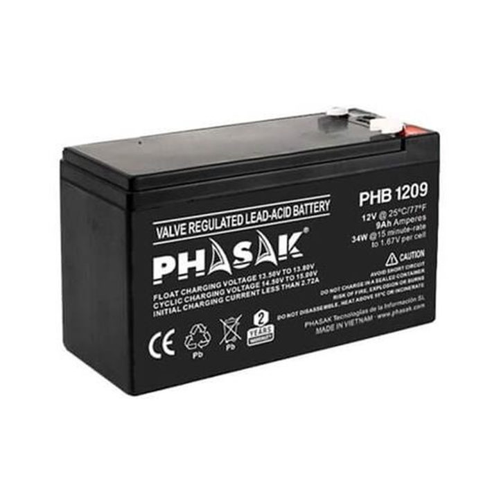 Phasak PHB 1209 Compatible Battery for UPS 9Ah 12V Lead-Acid