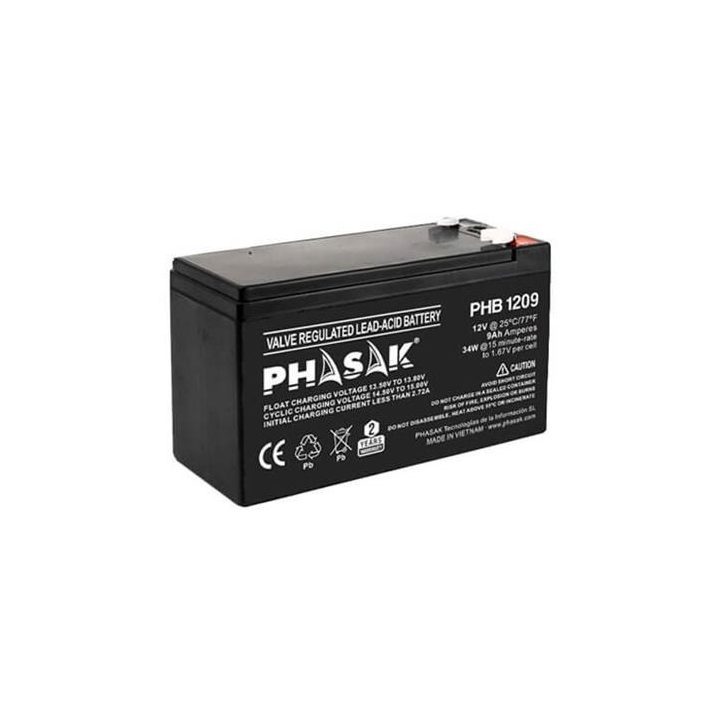 Phasak PHB 1209 Compatible Battery for UPS 9Ah 12V Lead-Acid