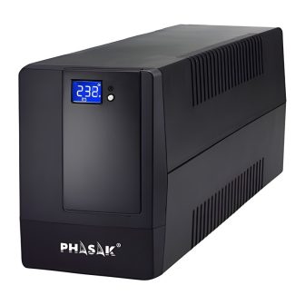 UPS Phasak 1000VA com ecrã LCD AVR 4xschuko ph 9410 1KVA