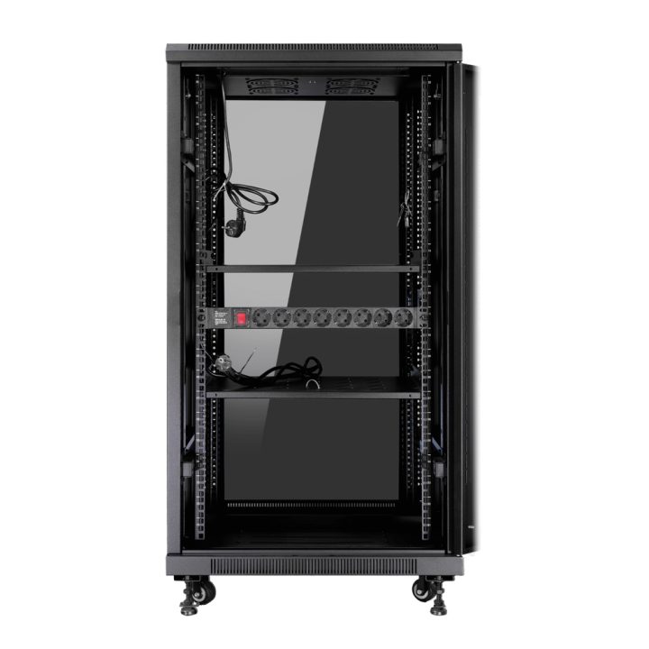 Phasak pro 27U 19-inch floor rack cabinet black 600x1000 assembled…