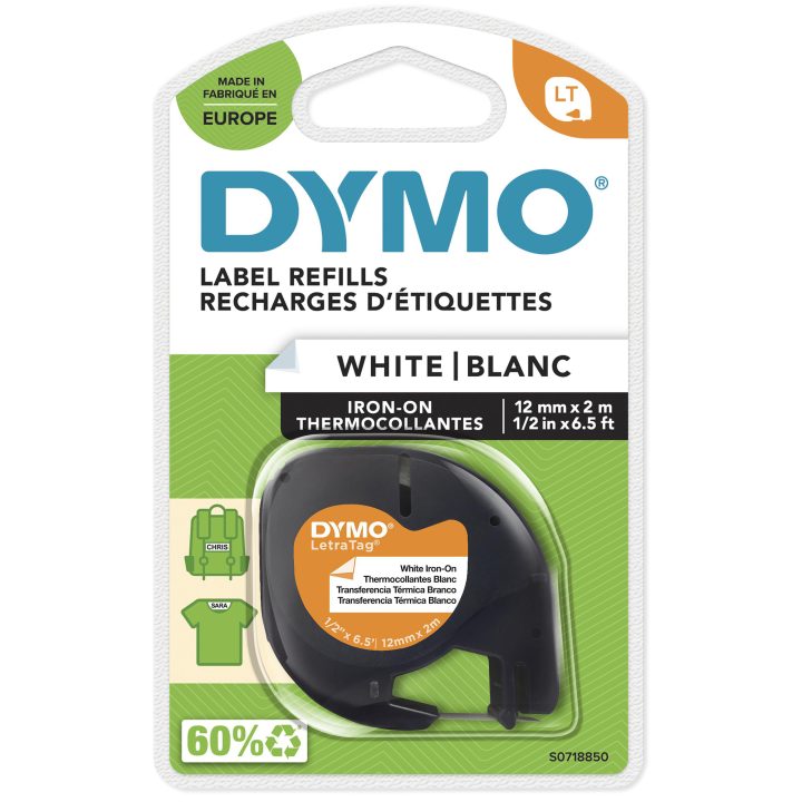 DYMO LT Authentic Fabric Labels | Black on White | 12 mm x 2m |…