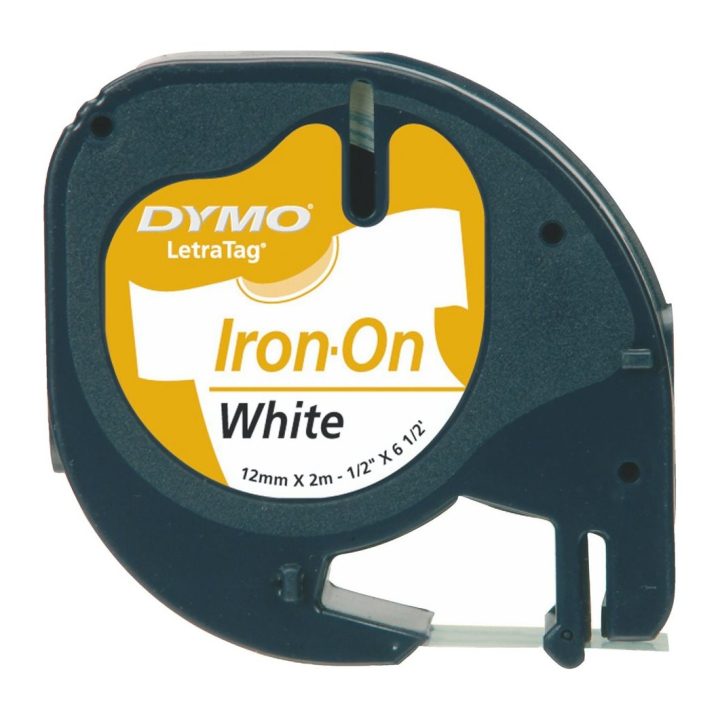 Etiquetas de tecido autênticas DYMO LT | Preto sobre branco | 12 mm x…