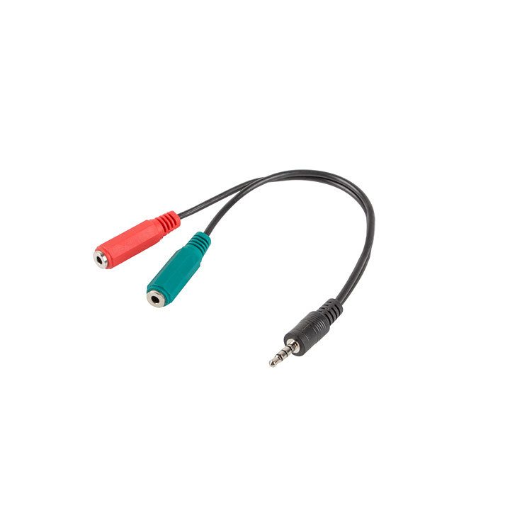 Lanberg Adapter 3.5mm Mini-Jack Male 4PIN to 2x 3.5mm Mini-Jack…