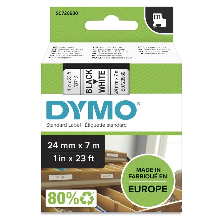 DYMO D1 Genuine Labels | Black on White | 24 mm × 7 m | Self-Adhesive…