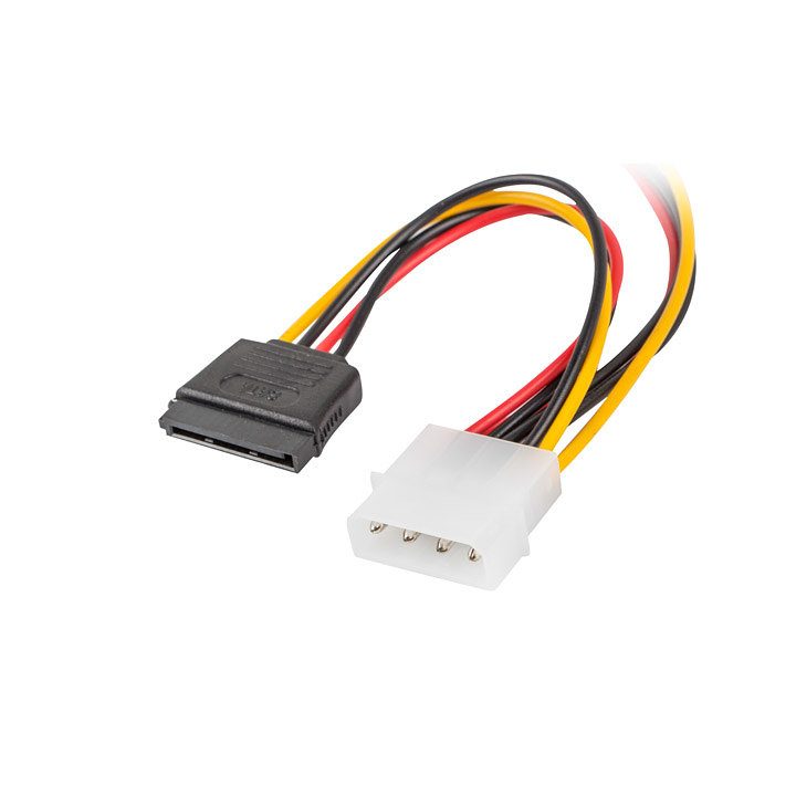 Cabo de alimentação Lanberg Molex macho para 2x SATA fêmea 15 cm…