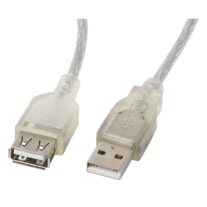 Cable alargador lanbergusb 2.0 macho hembra ferrita 1.8m transparente…