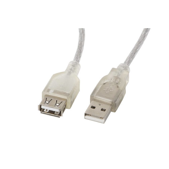 Cable alargador lanbergusb 2.0 macho hembra ferrita 1.8m transparente…