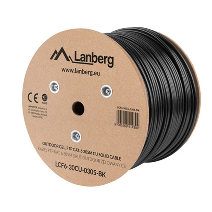 Lanberg Outdoor Cat.6 FTP RJ45 Copper Gel-Filled Fluke AWG23 Cable…