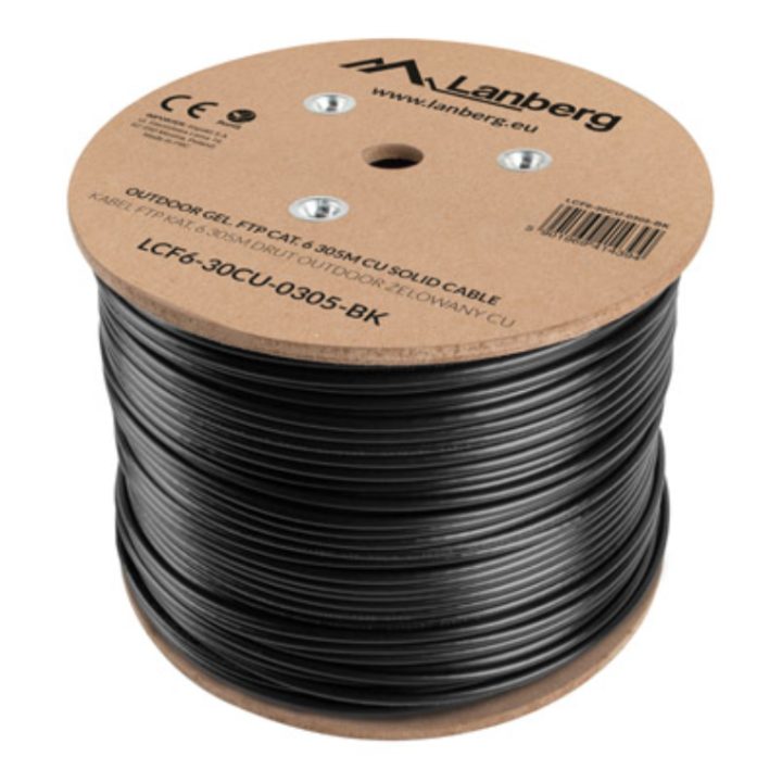Lanberg Outdoor Cat.6 FTP RJ45 Copper Gel-Filled Fluke AWG23 Cable…
