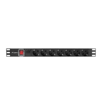 Regleta Lanberg 1u 10A 7x schuko rack 19 pulgadas 2m negro C14…