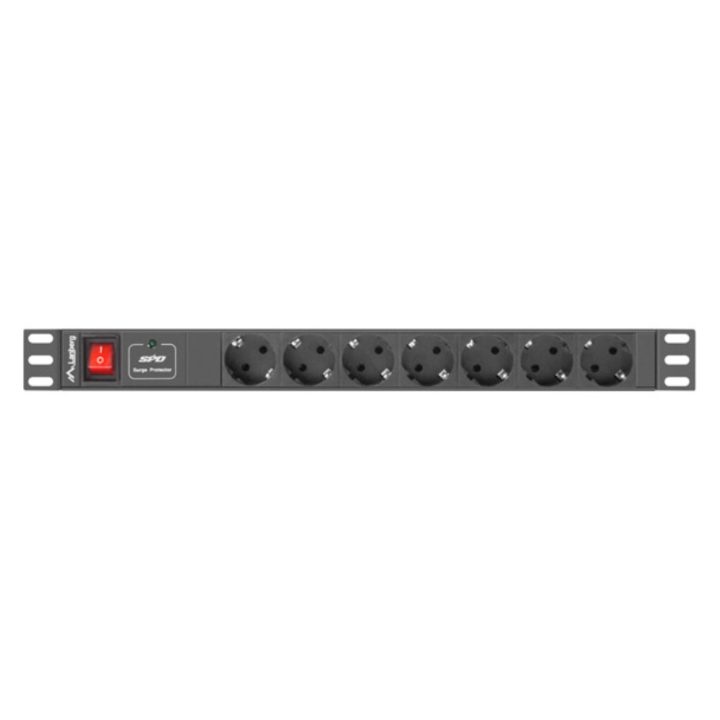 Lanberg 1U 10A 7x Schuko 19-inch Rack Power Strip 2m Black C14…