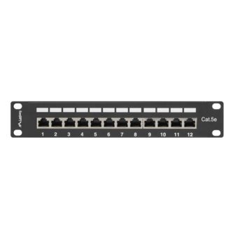 Patch panel Lanberg 12 portas 1U cat.5e 10 polegadas blindado preto…