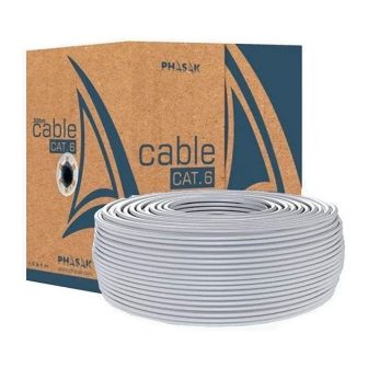 Phasak UTP Cat.6 AWG23 CCA Solid Cable Reel 100m Gray phr 6100