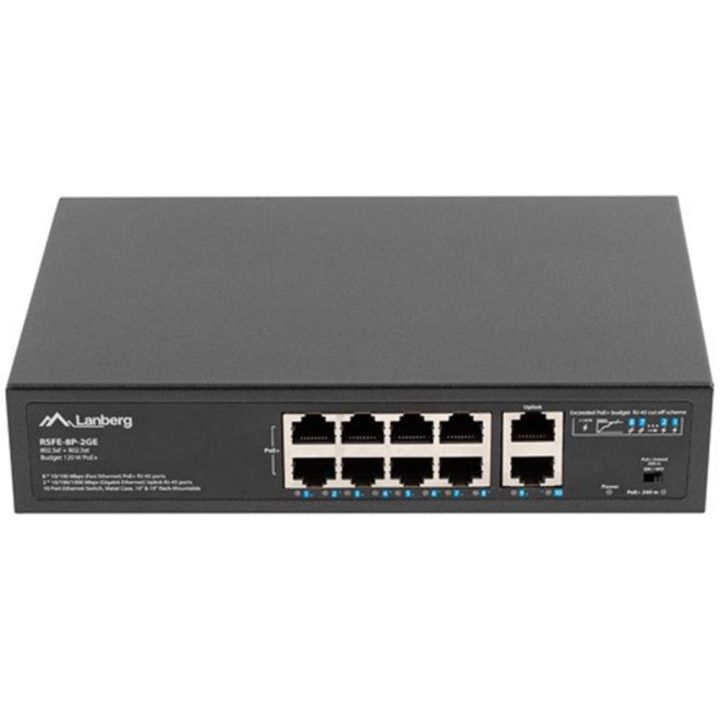 Lanberg RSFE-8P-2GE-120 Unmanaged Gigabit Ethernet (10/100/1000)…