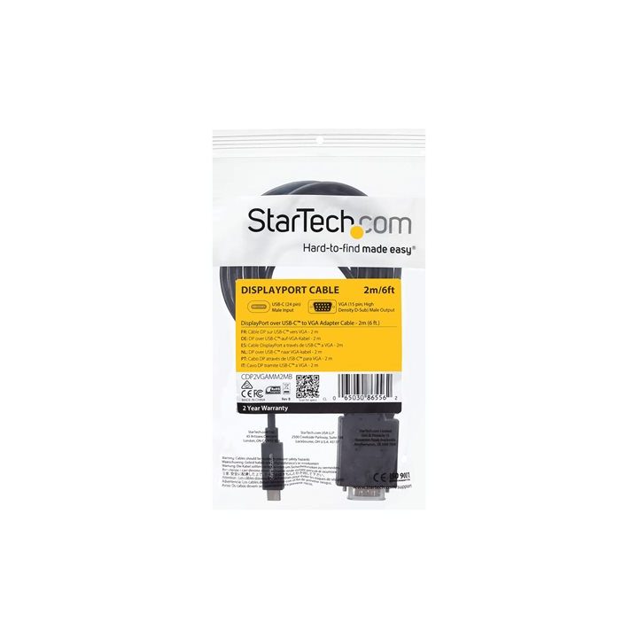 StarTech.com 2m USB C to VGA Cable - Active Video Adapter Cable…