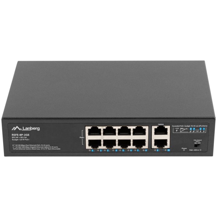 Lanberg RSFE-8P-2GE-120 Unmanaged Gigabit Ethernet (10/100/1000)…