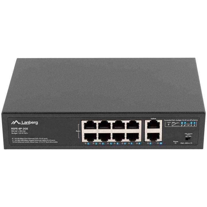 Lanberg RSFE-8P-2GE-120 switch não gerido Gigabit Ethernet…
