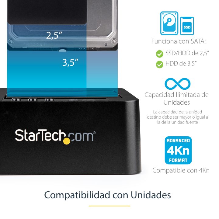 StarTech.com Standalone Hard Drive or SSD SATA Duplicator Cloner -…