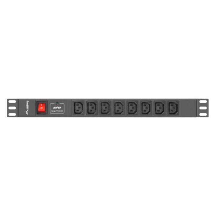 Regleta Lanberg 1U 16A rack 19 polegadas 8x socket iec C13 preto 2m…