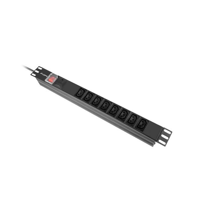 Regleta Lanberg 1U 16A rack 19 polegadas 8x socket iec C13 preto 2m…