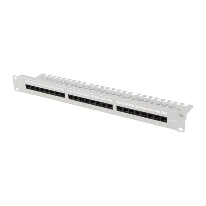 Patch panel Lanberg 24 portas 1U 19 polegadas cat.6a UTP com…