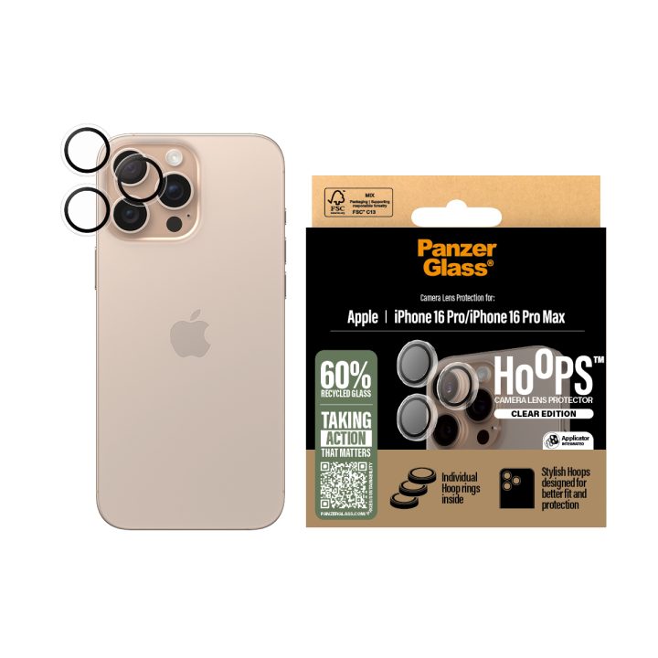 PanzerGlass ® Hoops® Camera Lens Protector Transparent iPhone 16 Pro…
