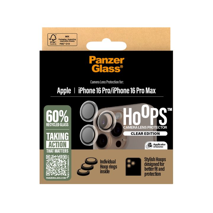 PanzerGlass ® Hoops® Camera Lens Protector Clear iPhone 16 Pro | 16…