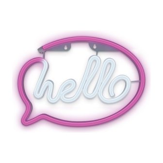 Lampara Forever neon LED hello pink white (RTV100232)