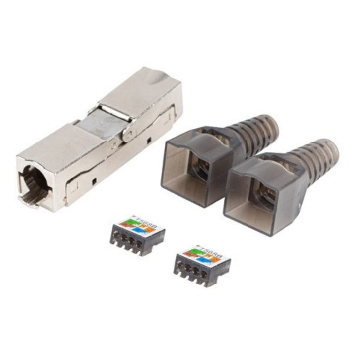 Conector RJ-45 Lanberg PL2SA-6000TL Prata, Transparente