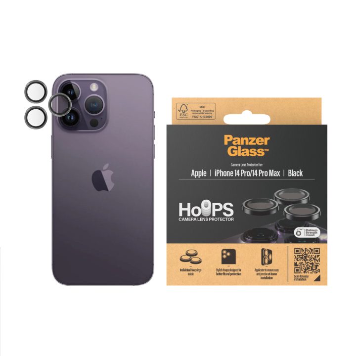 PanzerGlass ® Hoops® Camera Lens Protector Black iPhone 14 Pro | 14…